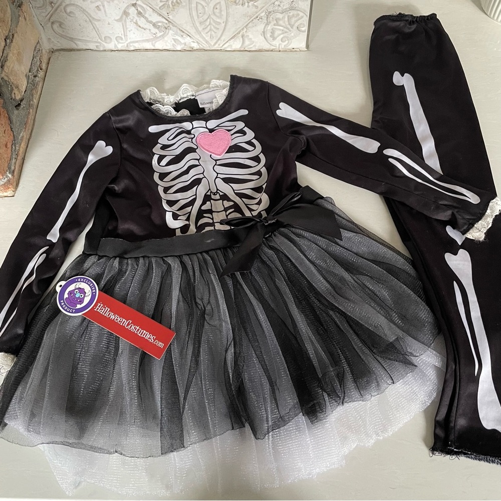 Spooky Skeleton Tutu Costume- 2T-4T - Picture 6 of 9